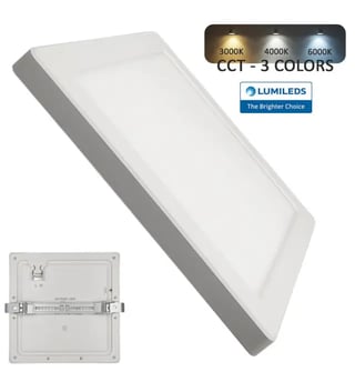 Plafonnier LED Carré Moss Blanc 18W CCT Lumileds