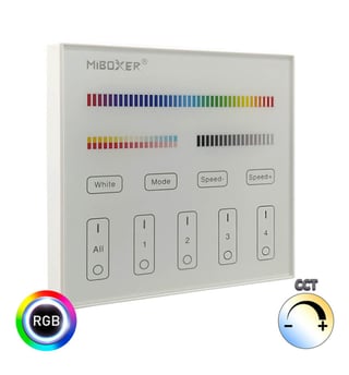 Panneau contrôle tactile RF LED RGB+CCT 4 zones