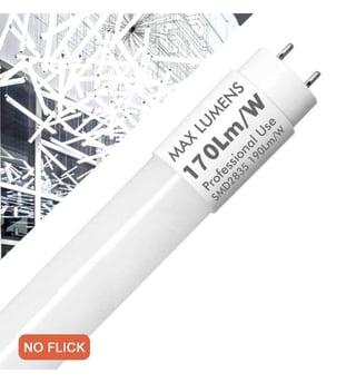 Pack 10 tube LED 10W 60cm T8 verre 1700lm 170lm/W