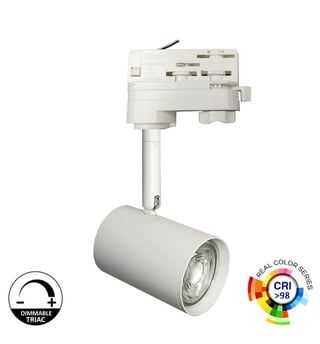 Projecteur Rail LED 8W Blanc Triac 24° IRC98