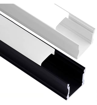 Profilé alu surface blanc/noir LED 2m