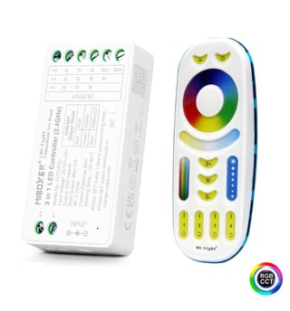 Pack contrôleur LED RGB+CCT 12-24V télécommande 2.4GHz