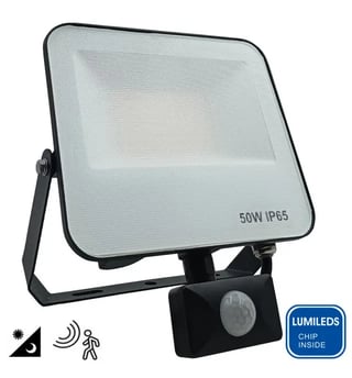 Projecteur LED Extérieur 50W AURORA avec Détecteur PIR – Puce Lumileds – 140 lm/W