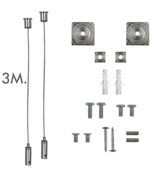 Kit suspendu universel argent câble 3m x2