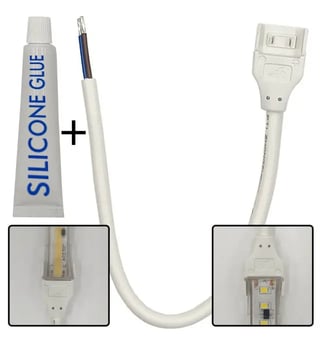 Kit Silicone + Connecteur Bandes LED COB SMD 10-12mm IP65