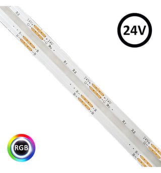 Ruban LED 24V RGB - 5m | COB | 672LED/m | 15W-M | IP20