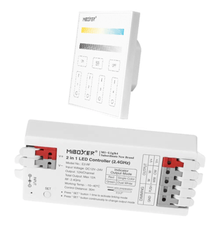 Pack contrôleur LED CCT 12-24V télécommande B2 2.4GHz