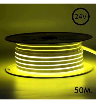 Néon LED 24V 8W/m 50m 6x12mm Jaune