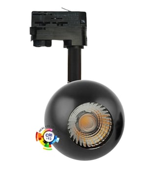 Spot LED 10W FENIX - Chrome Noir / Rail Triphasé - CRI+93 