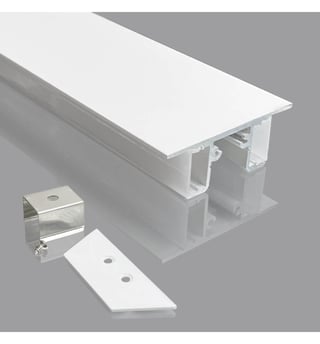 Profil aluminium blanc double lumière LED 2m