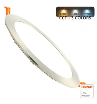 Downlight LED slim circulaire 24W inox CCT OSRAM