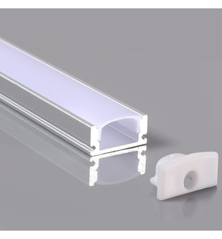 Profilé alu U saillie 2m diffuseur opale + accessoires
