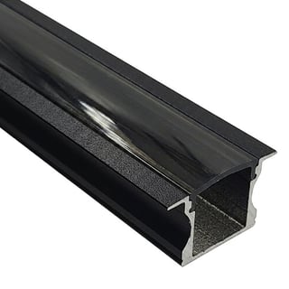 Profilé alu encastrable noir 2m diffuseur noir LED