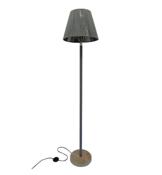 Lampadaire Sur Pied Abat-jour Tissé E27 Base Marbre
