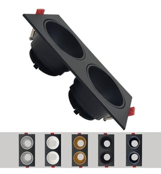 Cadre Basculant Double GU10 MR16 Noir