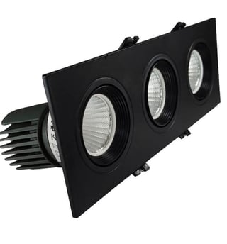 Downlight LED 45W Triple Orientable Noir CRI92 UGR13