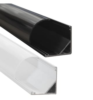 Profilé alu angle blanc/noir LED 2m