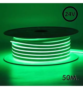 Néon LED flexible 24V 13W/m 50m 6x12mm Vert