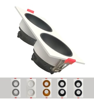 Cadre Basculant Double GU10 MR16 Blanc