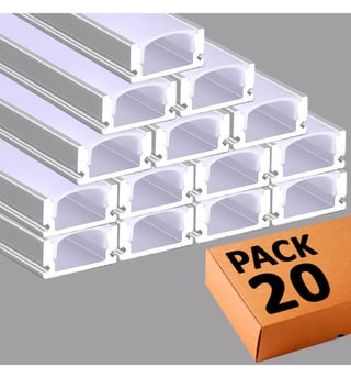PACK - Profilé 2 mètres - U - Aluminium - LED 