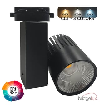 Spot LED 40W GRAZ Noir BRIDGELUX Chip rail Monophasé CRI +98 / CCT
