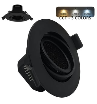 Downlight LED 7W noir orientable CCT UGR19
