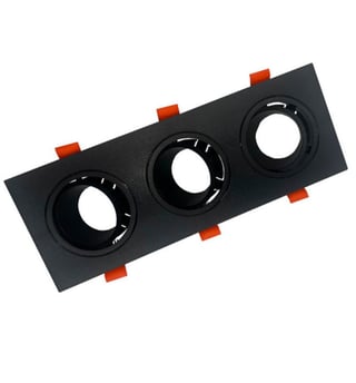Anneau Cadre Triple GU10 LED Orientable Noir