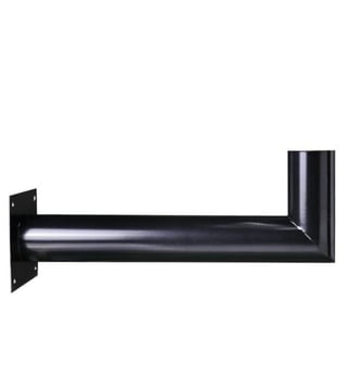 Support lampadaire solaire mural acier noir 54 cm
