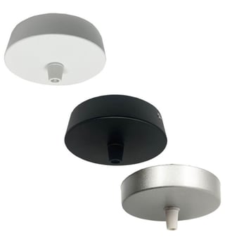 Rosace Plafond Surface Blanc Noir Argent