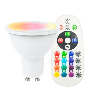 Spot LED GU10 8W RGB+3000K 110° Télécommande