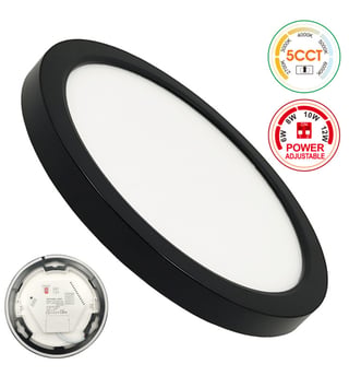 Plafonnier LED Bonn Noir 6-12W 5CCT IP44