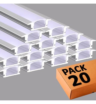 PACK - Profilé 2 m - Aluminium  - encastrer
