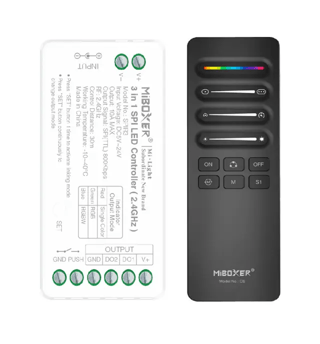 Pack contrôleur LED SPI RGB RGBW RGBIC 5-24V télécommande