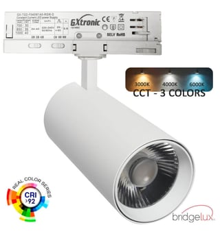 Projecteur LED 40W - 30W NEW MAYA Blanc Rail TRIPHASÉ - CCT / CRI+92 - UGR13 - HAUT LUMEN 
