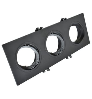 Anneau Cadre Triple GU10 LED Orientable Noir