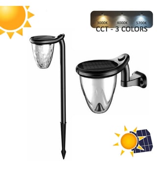 Applique Solaire LED CCT 3x1 200Lm IP54 Extérieur
