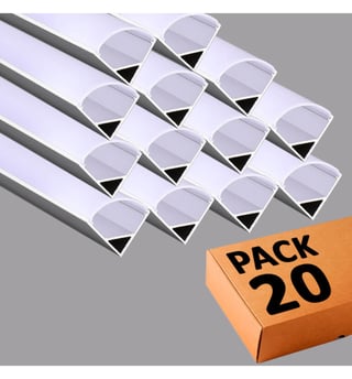 Pack profil alu angle 90° L 2m LED