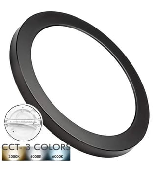 Plafonnier LED Circulaire Moss Noir 18W CCT Lumileds