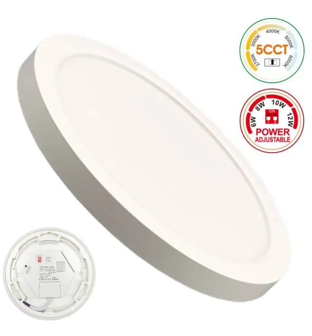 Plafonnier LED BONN 6-12W circulaire CCT IP44 - Image 1