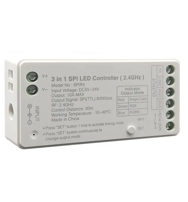 Contrôleur LED numérique SPI RGB/RGBW/RGBIC 5-24V 2.4GHz - Image 1