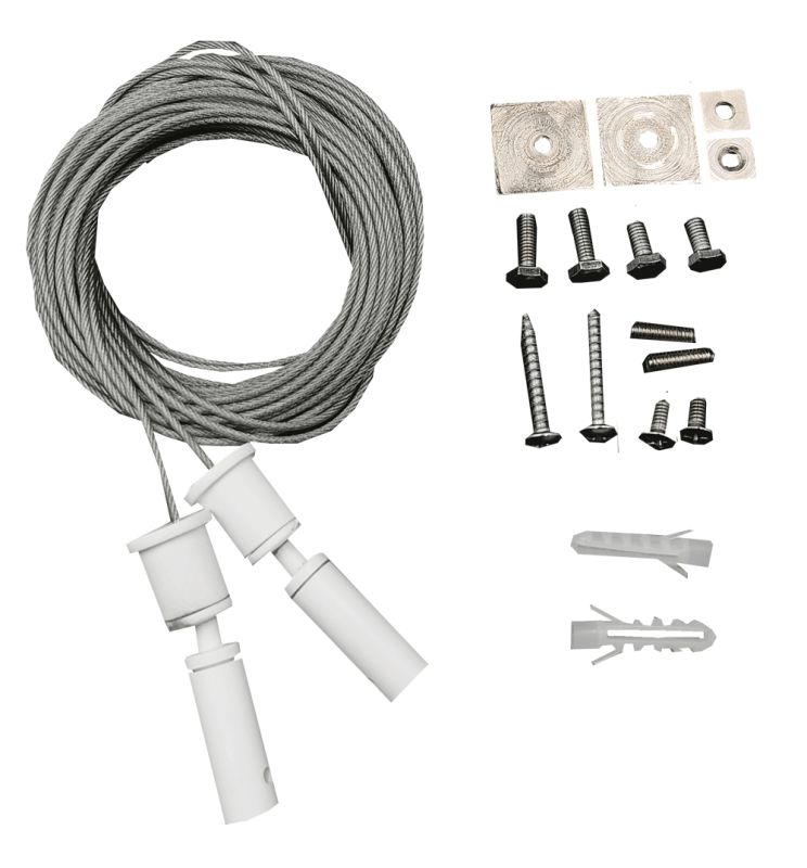 Kit suspendu universel - Blanc - avec câble de 3m / Pack de 2 unités - Image 1