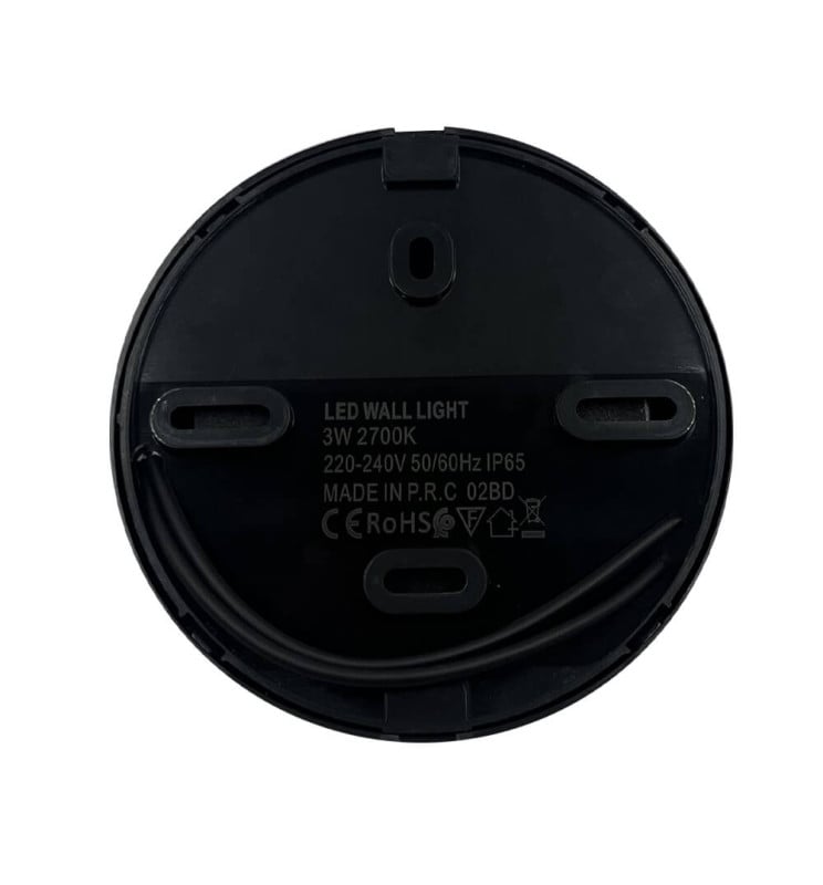 Balise LED Slim 3W circulaire noire IP65 - Image 1