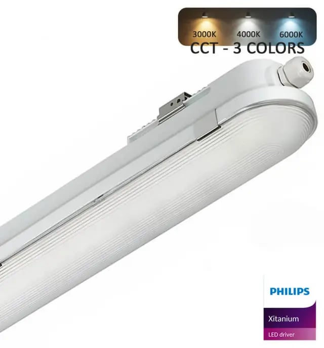 Réglette LED étanche 55W 150cm Philips 3CCT IP66 - Image 1