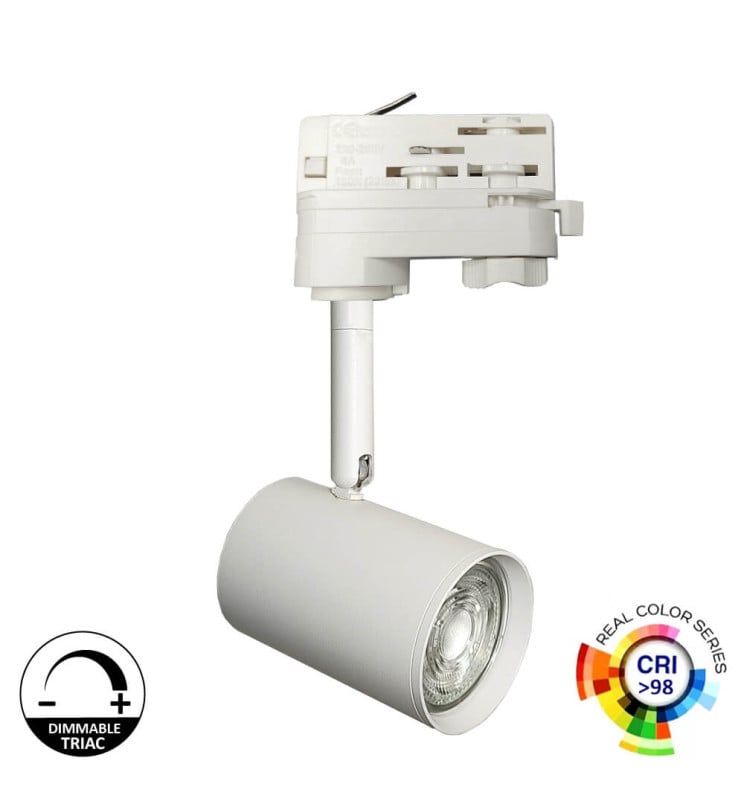 Projecteur Rail LED 8W Blanc Triac 24° IRC98 - Image 1