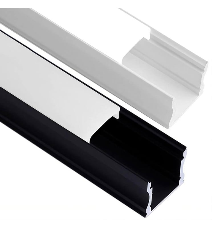 Profilé alu surface blanc/noir LED 2m - Image 1