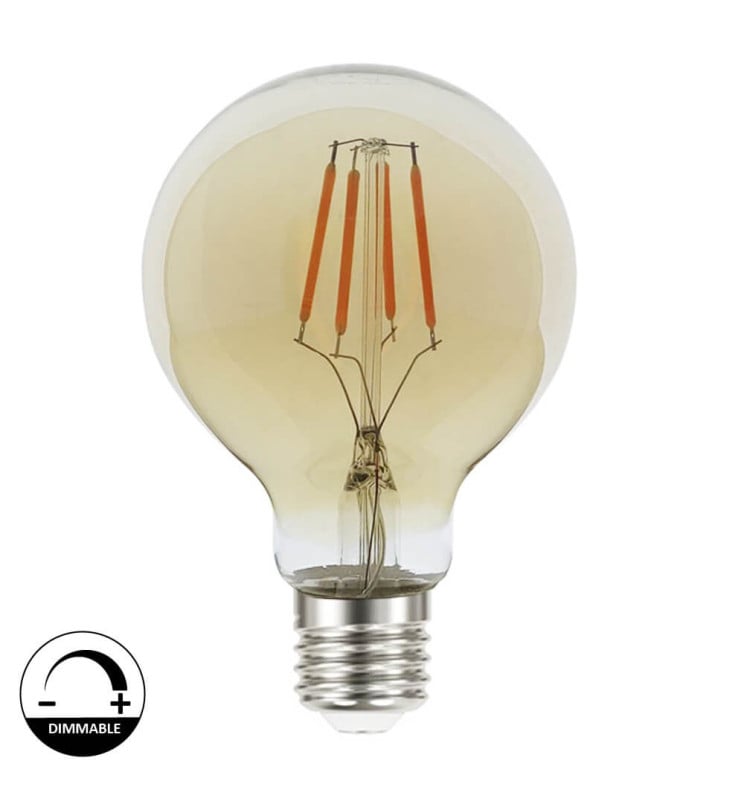 Ampoule LED filament Vintage 6W E27 G80 Gold Dimmable - Image 1