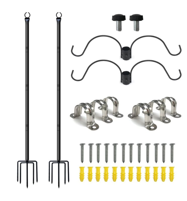 Pack x2 trépieds alu pour guirlandes noir H 2,4 m - Image 1