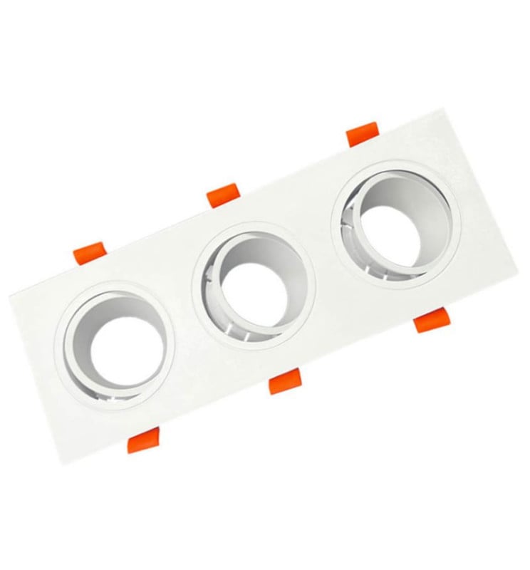 Anneau Cadre Triple GU10 LED Orientable Blanc - Image 1