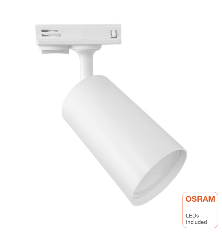 Spot LED sur Rail 10W Monophasé - EMMEN BLANC / OSRAM CHIP DURIS E 2835 - Image 1