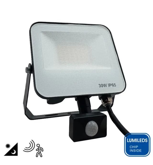 Projecteur LED Extérieur 30W AURORA avec Détecteur PIR – Puce Lumileds – 140 lm/W - Image 1